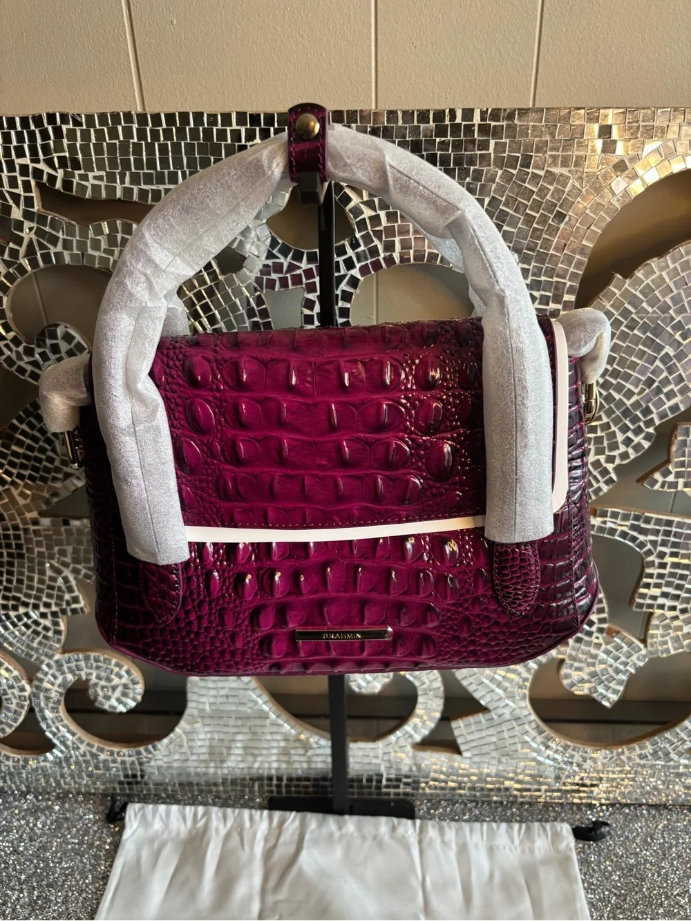 💕Brahmin Estelle Sugar Plum Leather Satchel